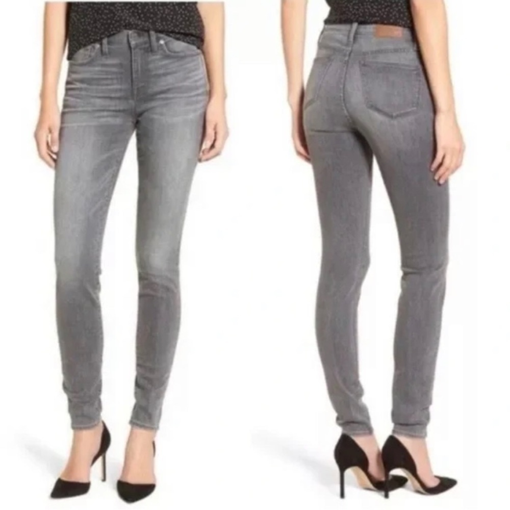MADEWELL Women 9" High Riser Skinny Jeans Shaw Wash Gray Size 24